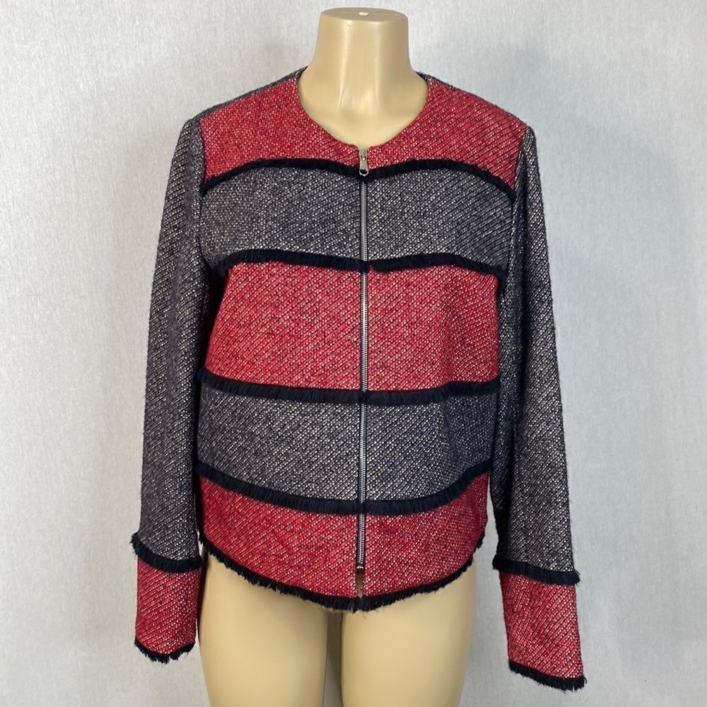 Sonia Rykiel Striped Zip Women’s Size 40 Short Jacket / Blazer. Great Condition!